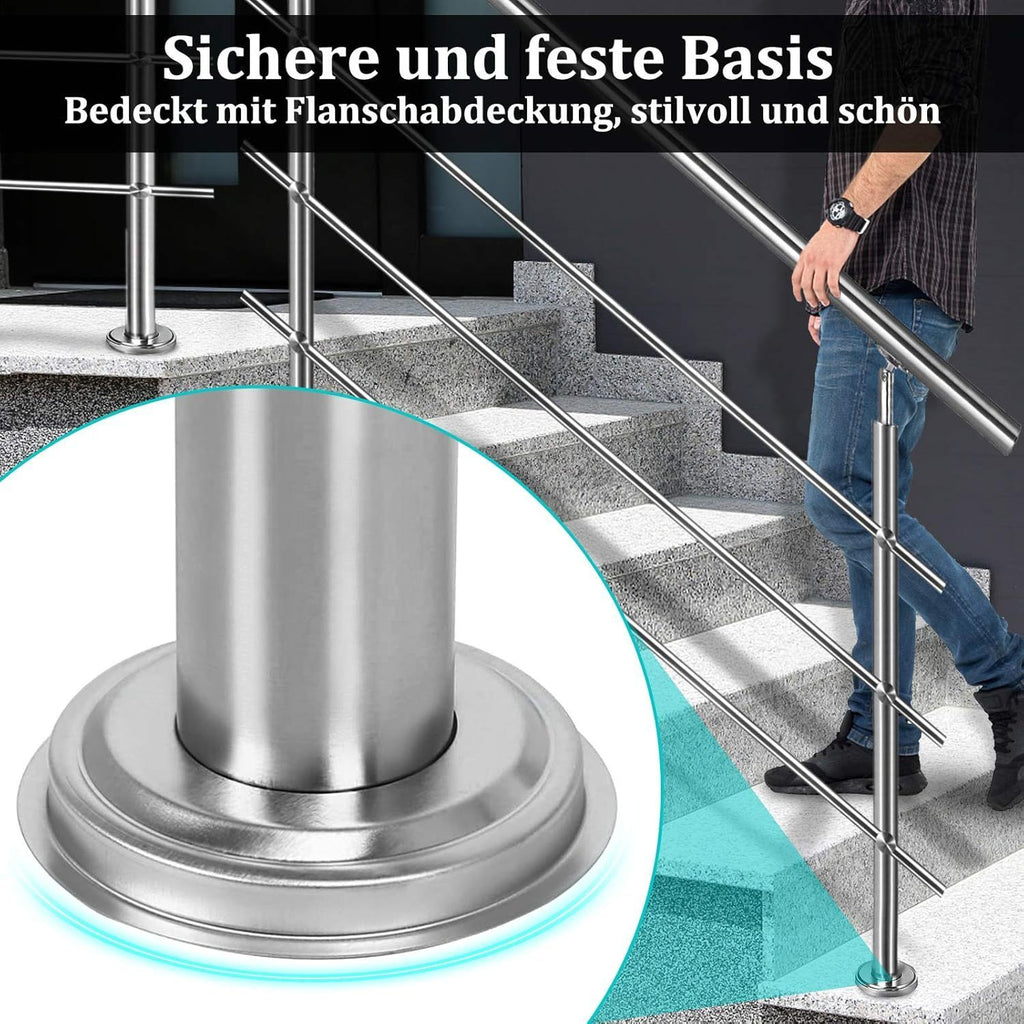Edelstahl Treppengeländer Außen-Handlauf, 0 Querstange für Innen und Außenbereich – Detailansicht 8