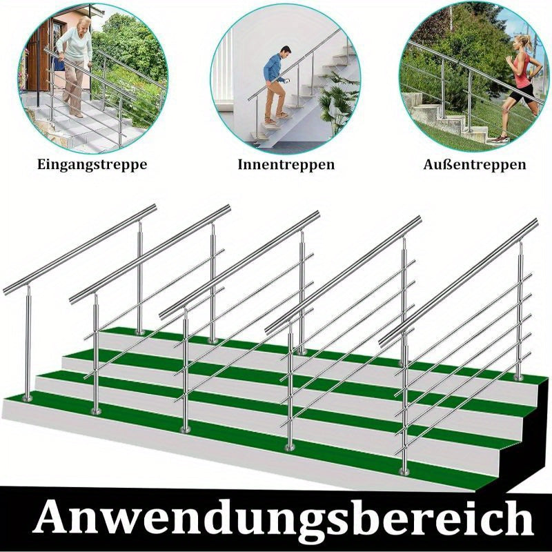 Edelstahl Treppengeländer Außen-Handlauf, 0 Querstange für Innen und Außenbereich – Detailansicht 12