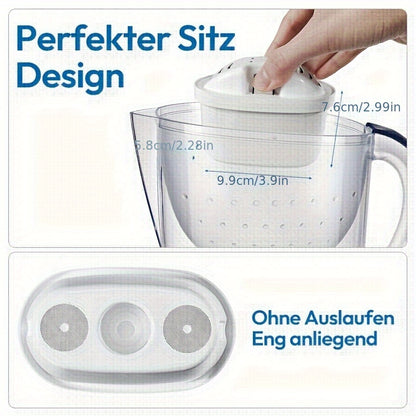 Wasserfilterkartuschen Ersatz - Kompatibel mit BTA Wasserfilterkanne, Reduziert Kalk & Chlor, Aktivkohle & Ionenaustauschharz, Haushaltsküchenzubehör für Eimer-Wasserfiltersysteme, 6/12 Stück