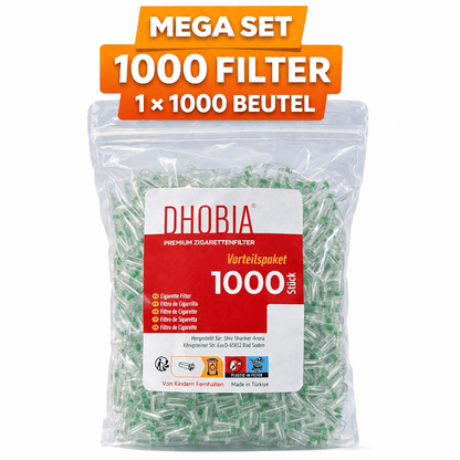 DHOBIA Zigarettenfilter 300 Stück – Anti-Teer | Reduziert Schadstoffe | Sauberer Rauch