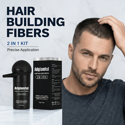 Haarfärbe-Massefaserpulver-Nachfüll-Set mit passender Düse, verdicktes Faserpulver, multifunktionales Haarfärbe-Nachfüllpulver, Haaransatz-Auffüllpulver, füllt dünnes oder spärliches Haar, geeignet für Männer  Frauen, Halloween/Weihnachten/Cosplay