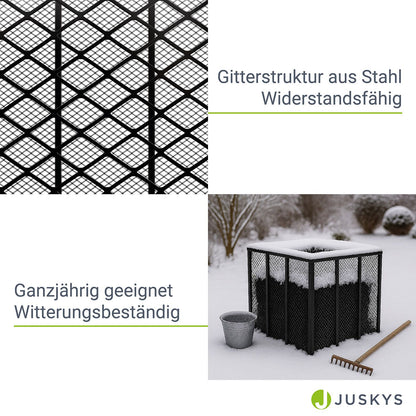 Metall Komposter , verzinkter & pulverbeschichteter Stahl, wetterfest, Belüftung durch Gitterrahmen, schnelles Kompostieren