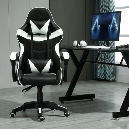 MCC Drehbarer Gaming-Stuhl, Kunstleder, Heimbürostuhl, Schreibtischstuhl, mit Kippfunktion, Modell A