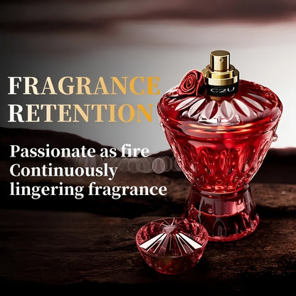 Rotes Kristall Damenparfüm | Schmuck inspirierte rote Glasflasche, verströmt einen mysteriösen Duft | Weihnachts-/Black Friday-Geschenke und besondere Anlässe mit langanhaltendem Saphir-Duft | (80% Liter) Formaldehydfreies Alkoholparfüm
