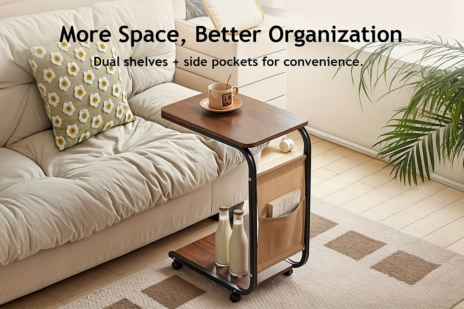 Ein doppellagiger Aufbewahrungssofa-Beistelltisch, 360° drehbar für Wohnzimmer und Zuhause – Detailansicht 11