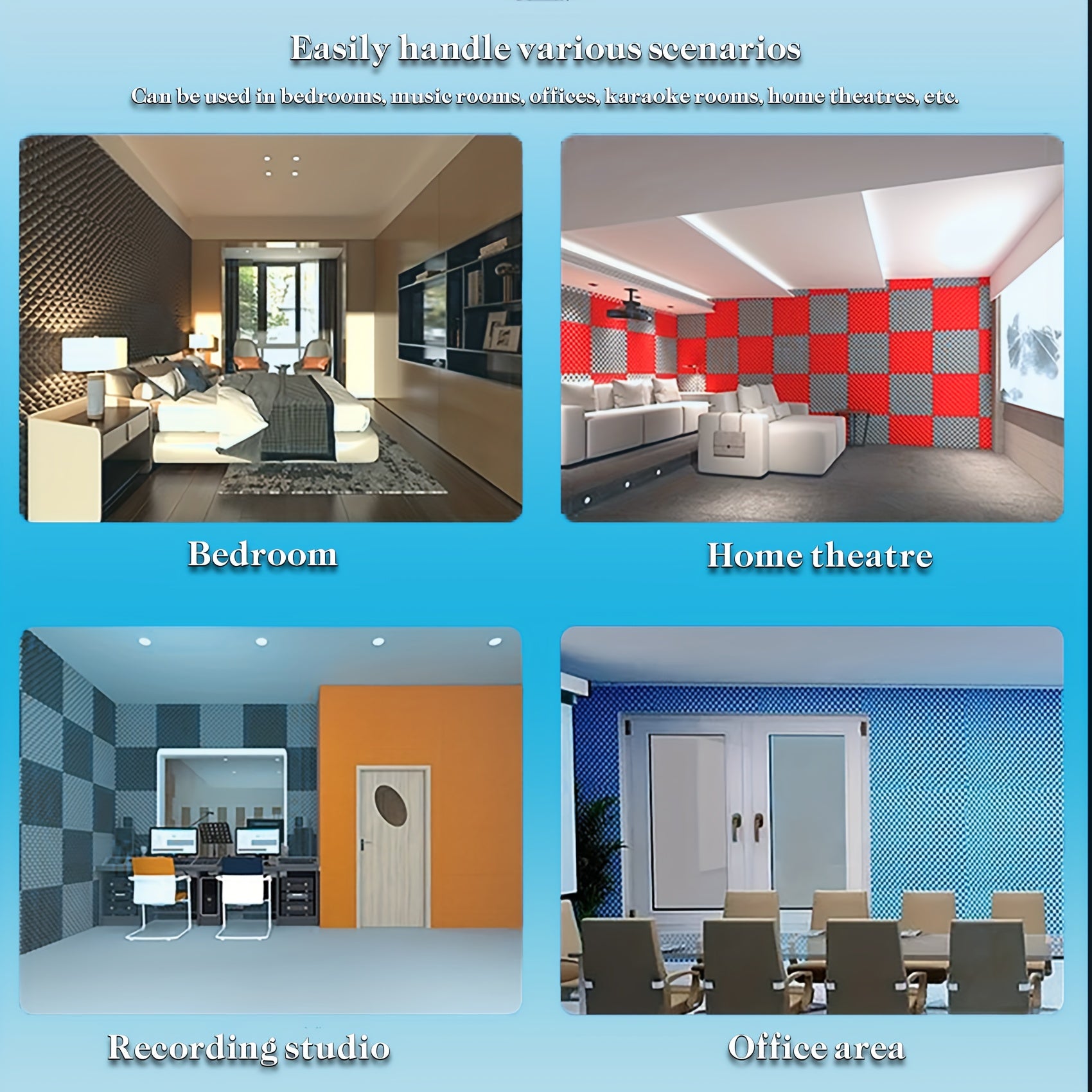 Eine, Schwarz für Wand-Schallschutzmaterialien und Alltag – Detailansicht 7