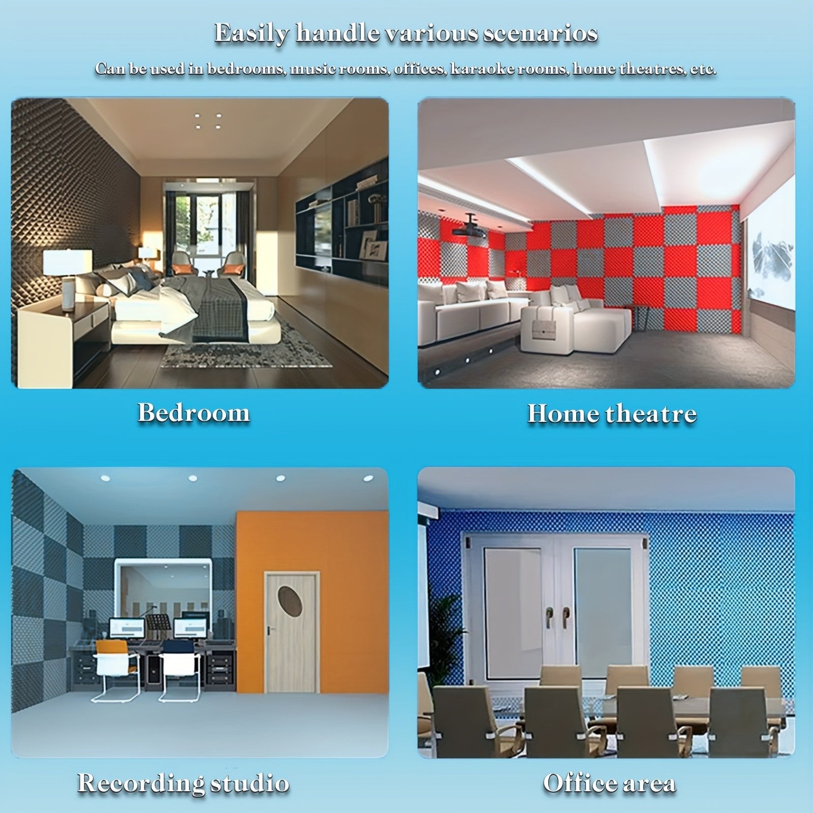 Eine, Schwarz für Wand-Schallschutzmaterialien und Alltag – Detailansicht 12