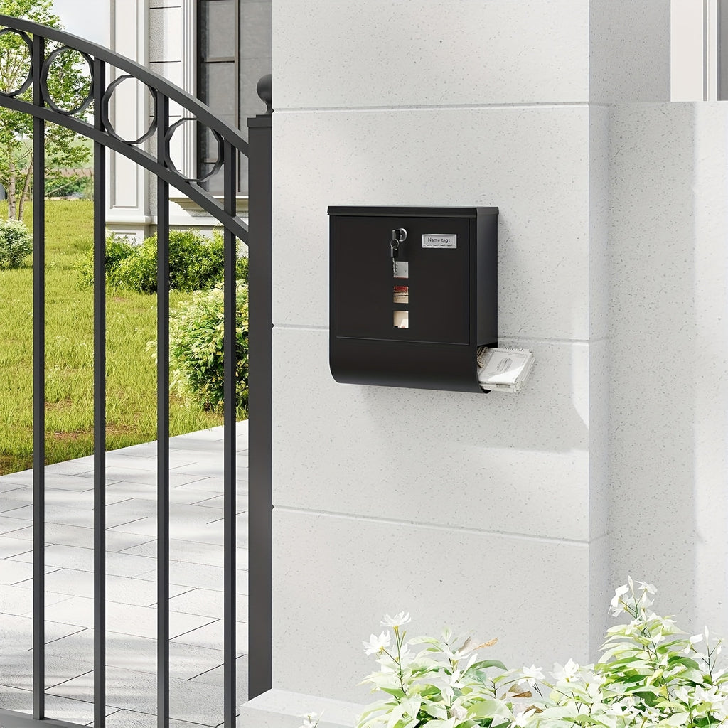 Einzelne Briefkasten, 33,5 x 30 x 9,5 cm für Zeitungen und Wandmontage konzipiert – Hauptansicht