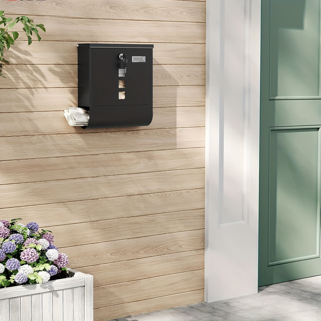 Einzelne Briefkasten, 33,5 x 30 x 9,5 cm für Zeitungen und Wandmontage konzipiert – Detailansicht 4
