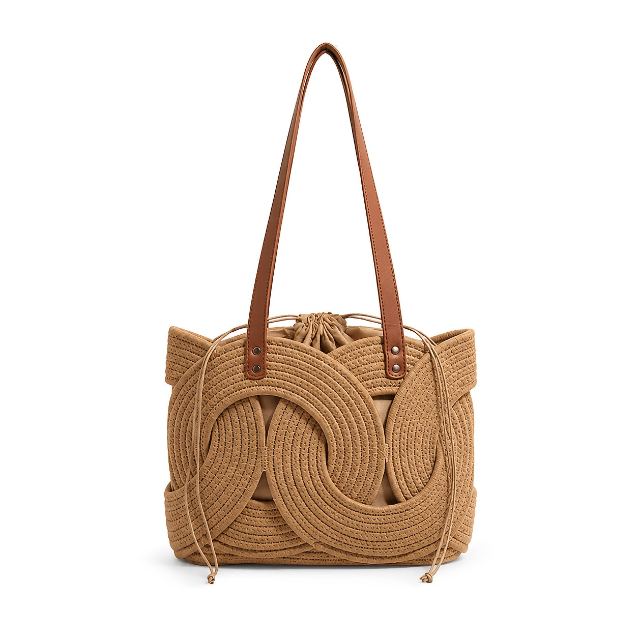 Einzigartige kreative Webtasche, Beige für Alltag und Zuhause – Detailansicht 2