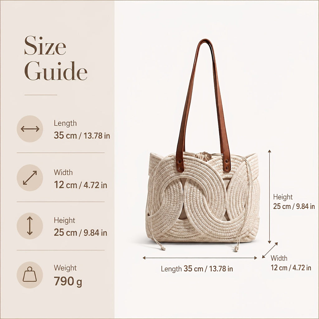 Einzigartige kreative Webtasche, Beige für Alltag und Zuhause – Detailansicht 11