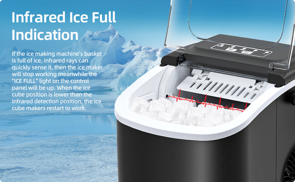 Eiswürfelmaschine, 12 kg für Küche und Partys – Detailansicht 12