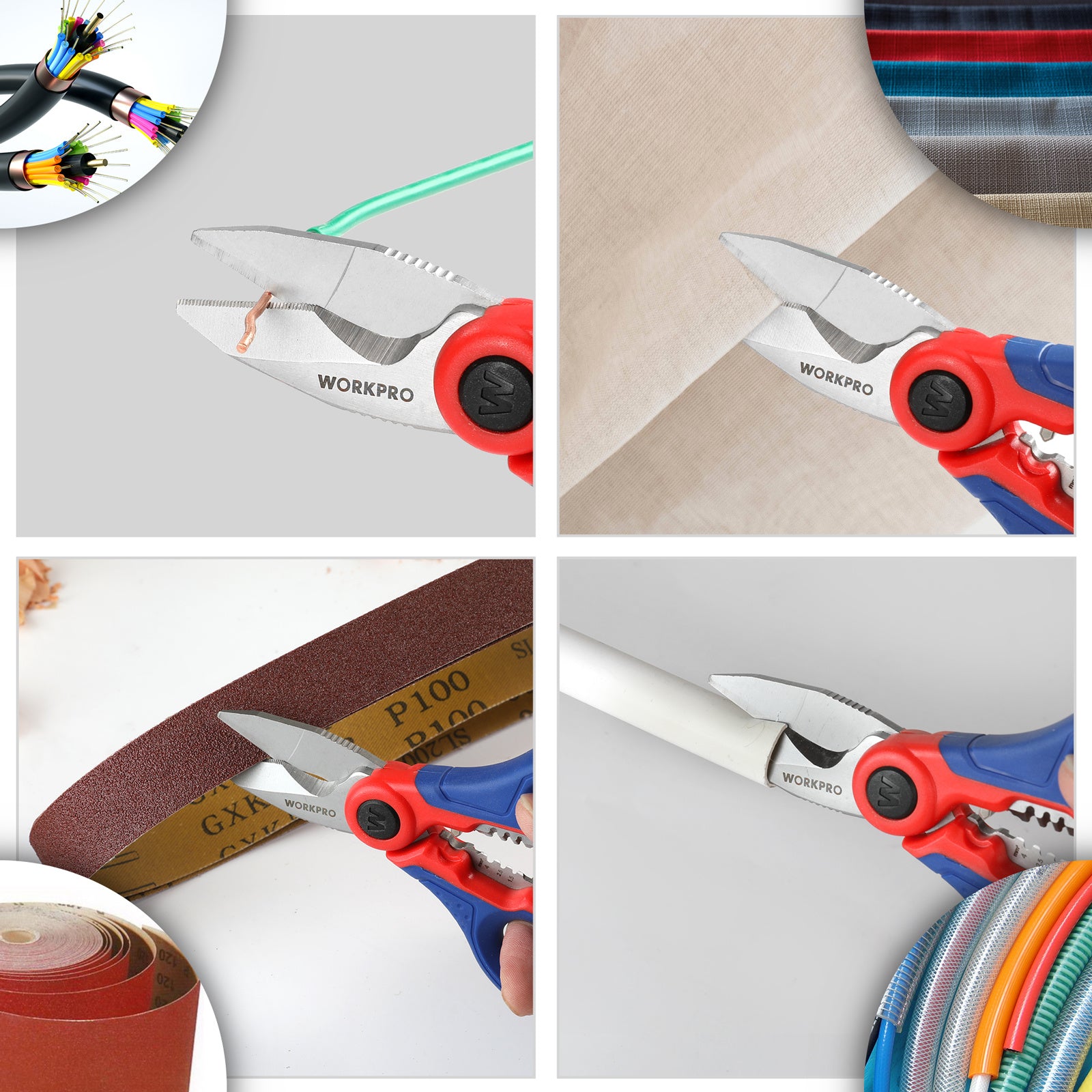 Elektrikerschere Kabelschere Universalschere, 162MM für Alltag und Zuhause – Detailansicht 16