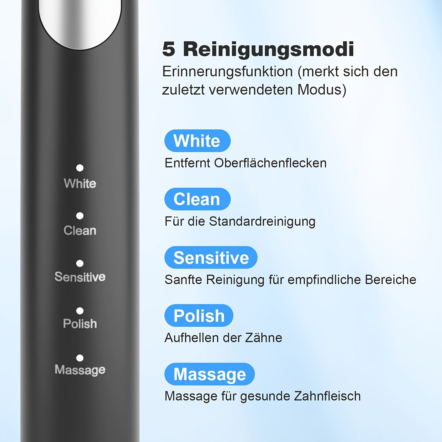 Elektrische Zahnbürste, Rosa für Camping – Detailansicht 2