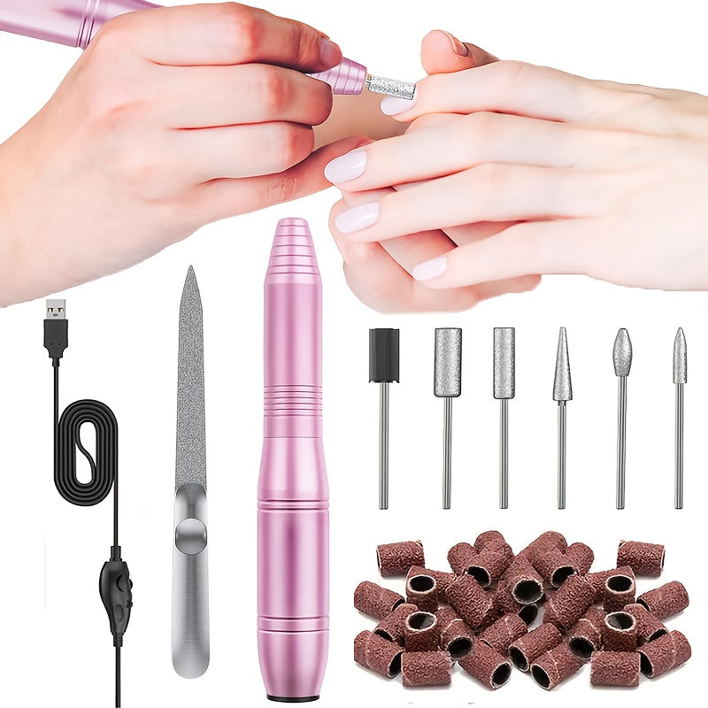 Elektrischer Nagelbohrer-Set, rosa Farbe für Wohnzimmer und Zuhause – Detailansicht 5