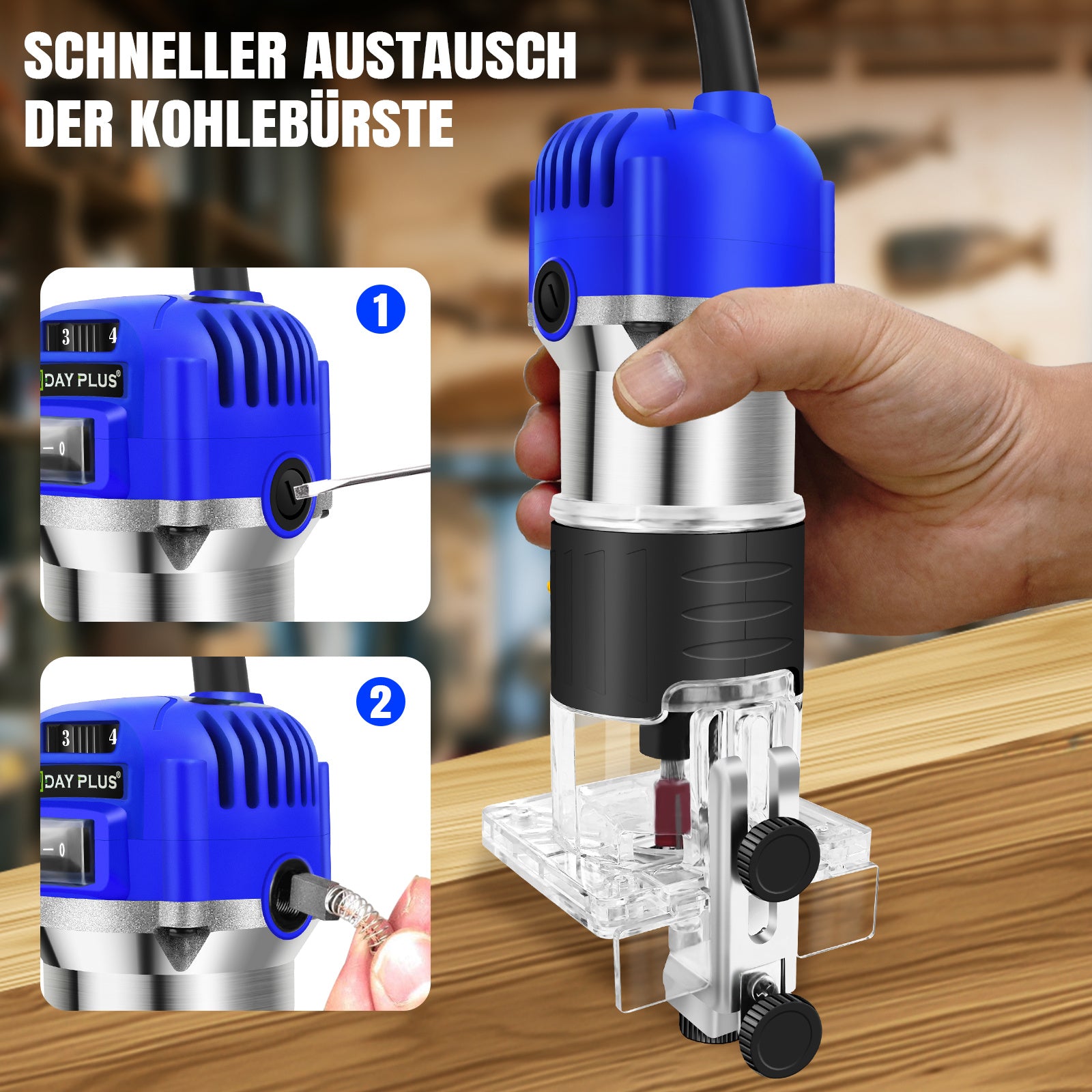 Elektrischer Trimmer Palm Router Werkzeug, Holz für Alltag und Zuhause – Detailansicht 6