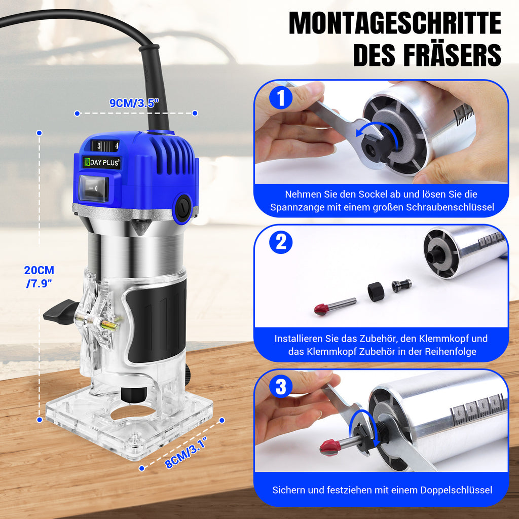 Elektrischer Trimmer Palm Router Werkzeug, Holz für Alltag und Zuhause – Detailansicht 7