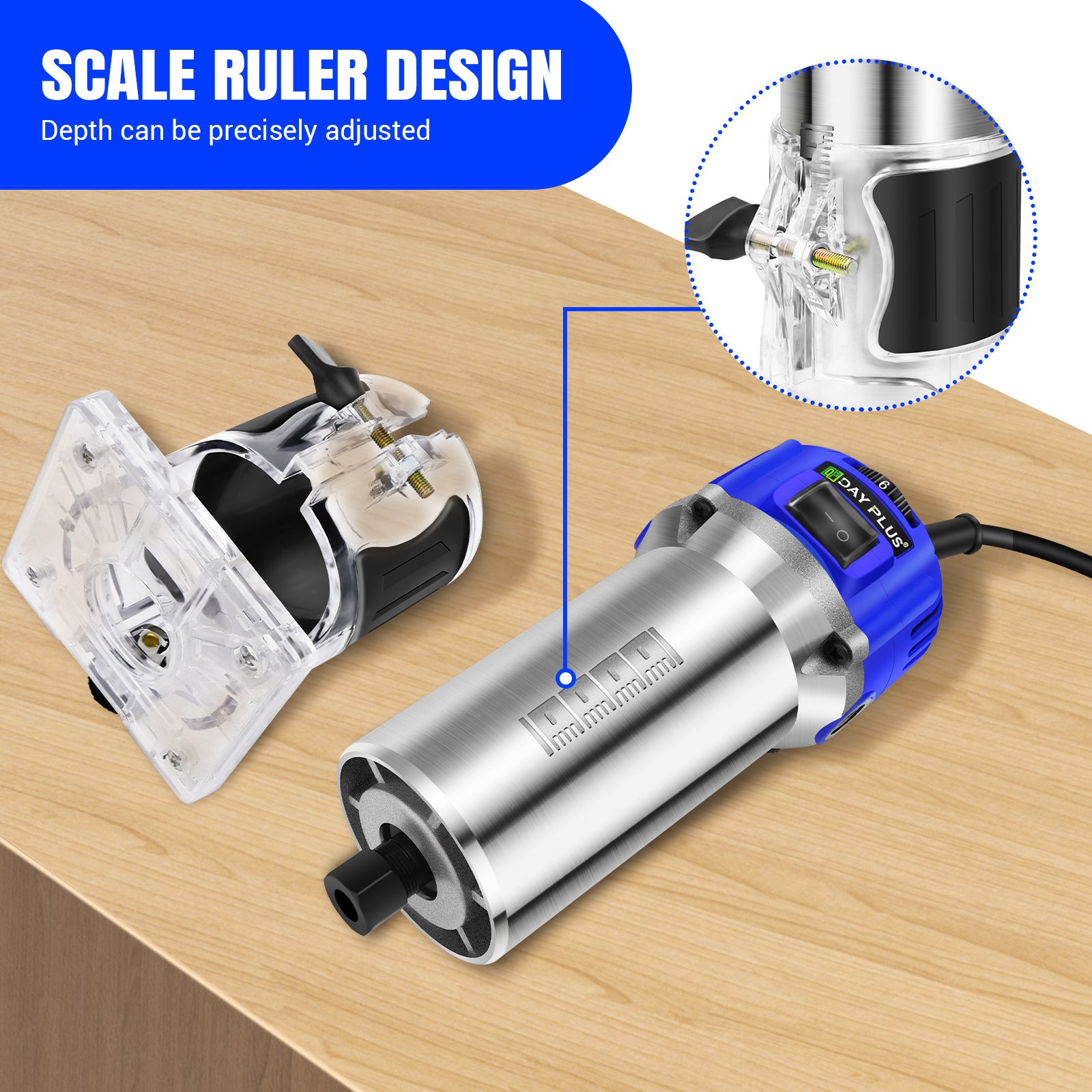 Elektrischer Trimmer Palm Router Werkzeug, Holz für Alltag und Zuhause – Detailansicht 15