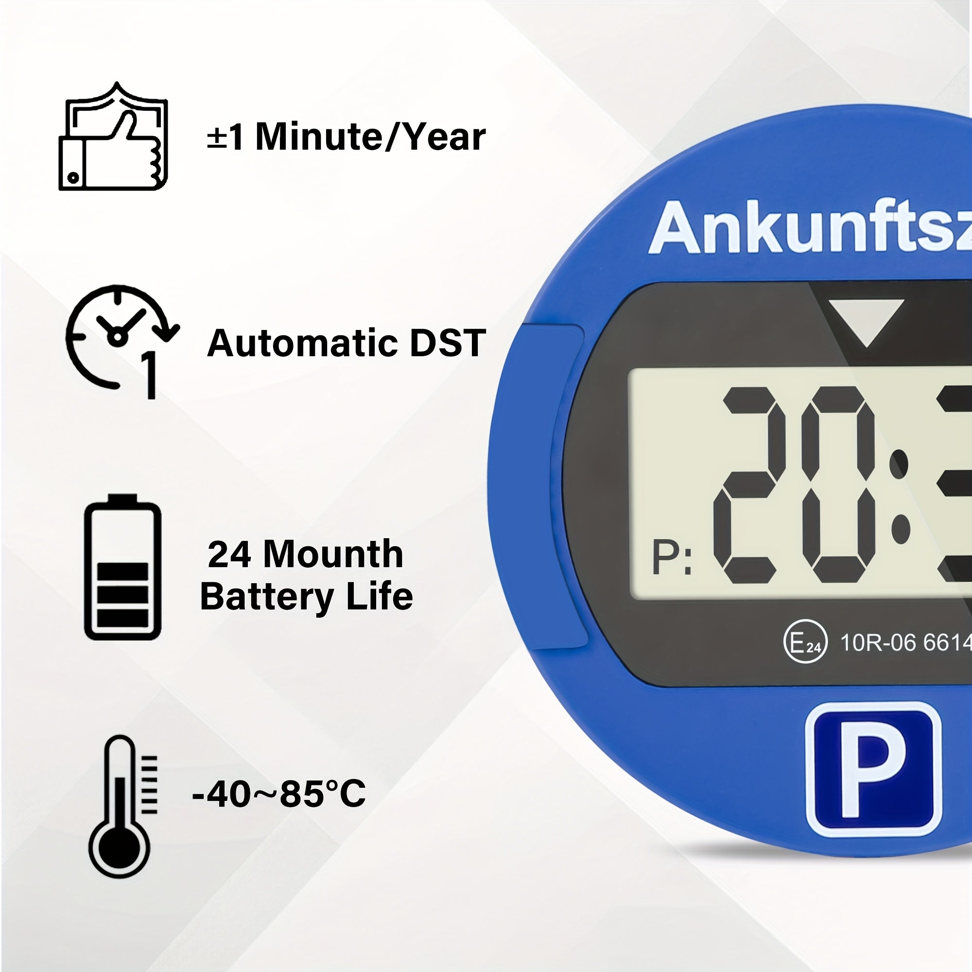 Elektronischer Auto-Parkuhr, LED-Beleuchtung für Fahrzeug und unterwegs – Hauptansicht