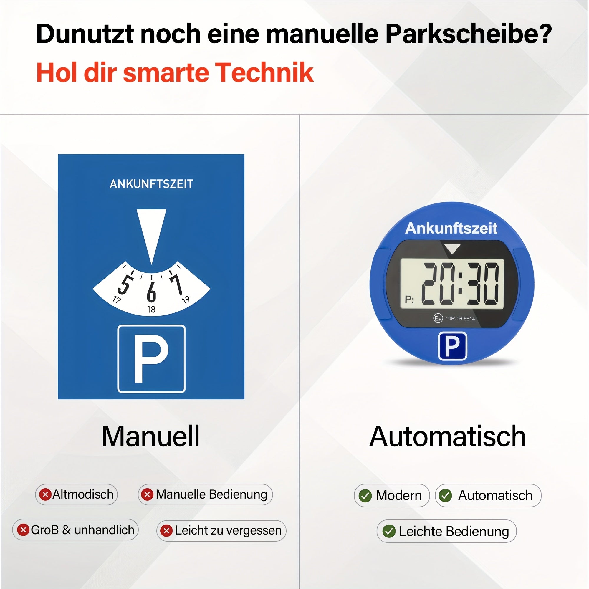 Elektronischer Auto-Parkuhr, LED-Beleuchtung für Fahrzeug und unterwegs – Detailansicht 16