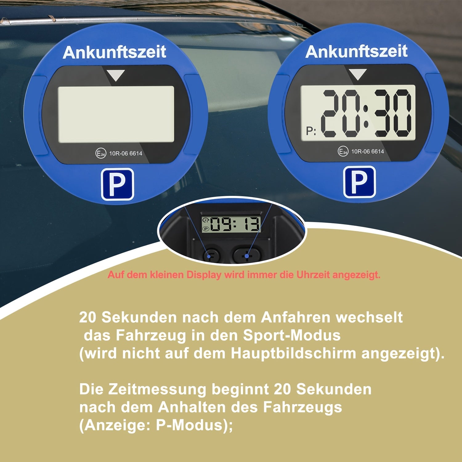 Elektronischer Auto-Parkuhr, LED-Beleuchtung für Fahrzeug und unterwegs – Detailansicht 17