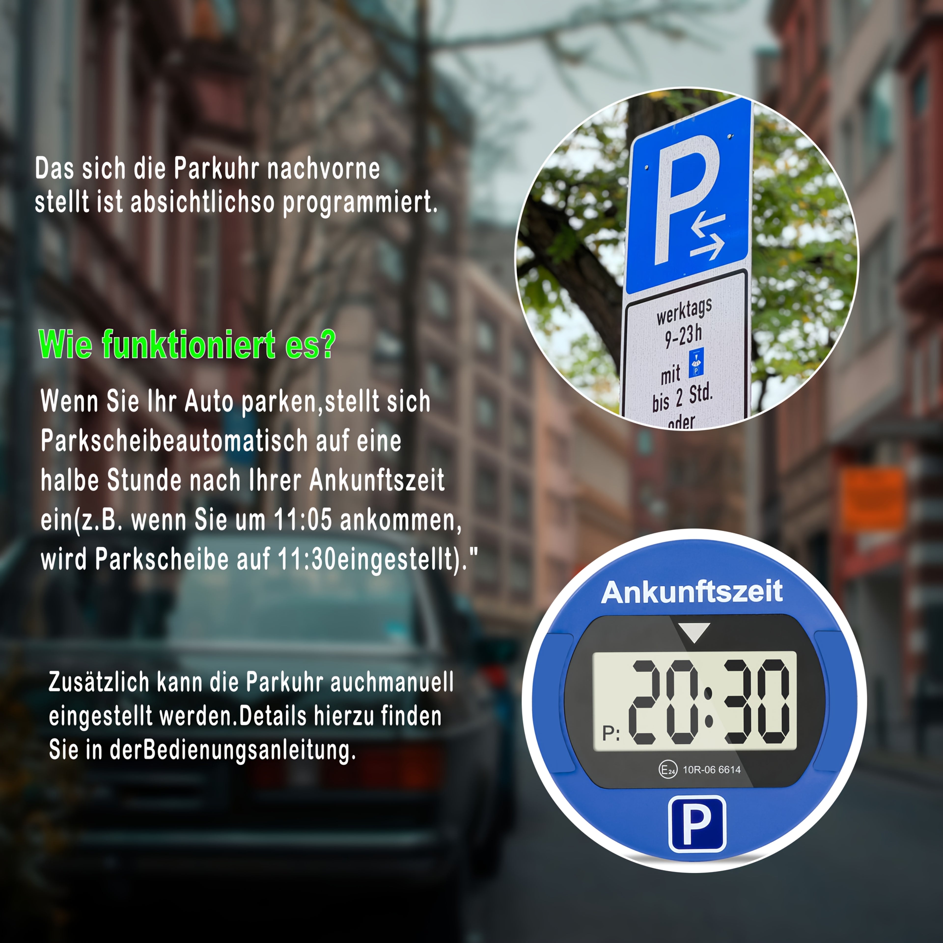 Elektronischer Auto-Parkuhr, LED-Beleuchtung für Fahrzeug und unterwegs – Detailansicht 20