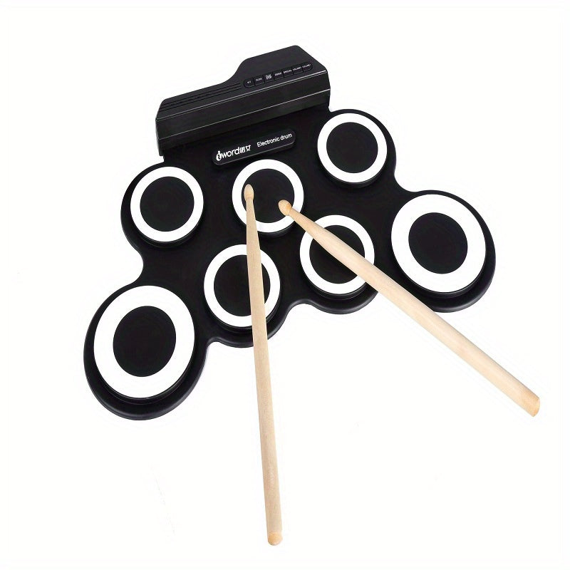 Elektronisches Drumset, schwarz mit Muster für Anfänger und Fahrzeug – Detailansicht 4