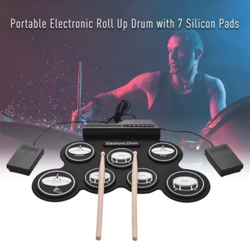 Elektronisches Drumset, schwarz mit Muster für Anfänger und Fahrzeug – Detailansicht 17