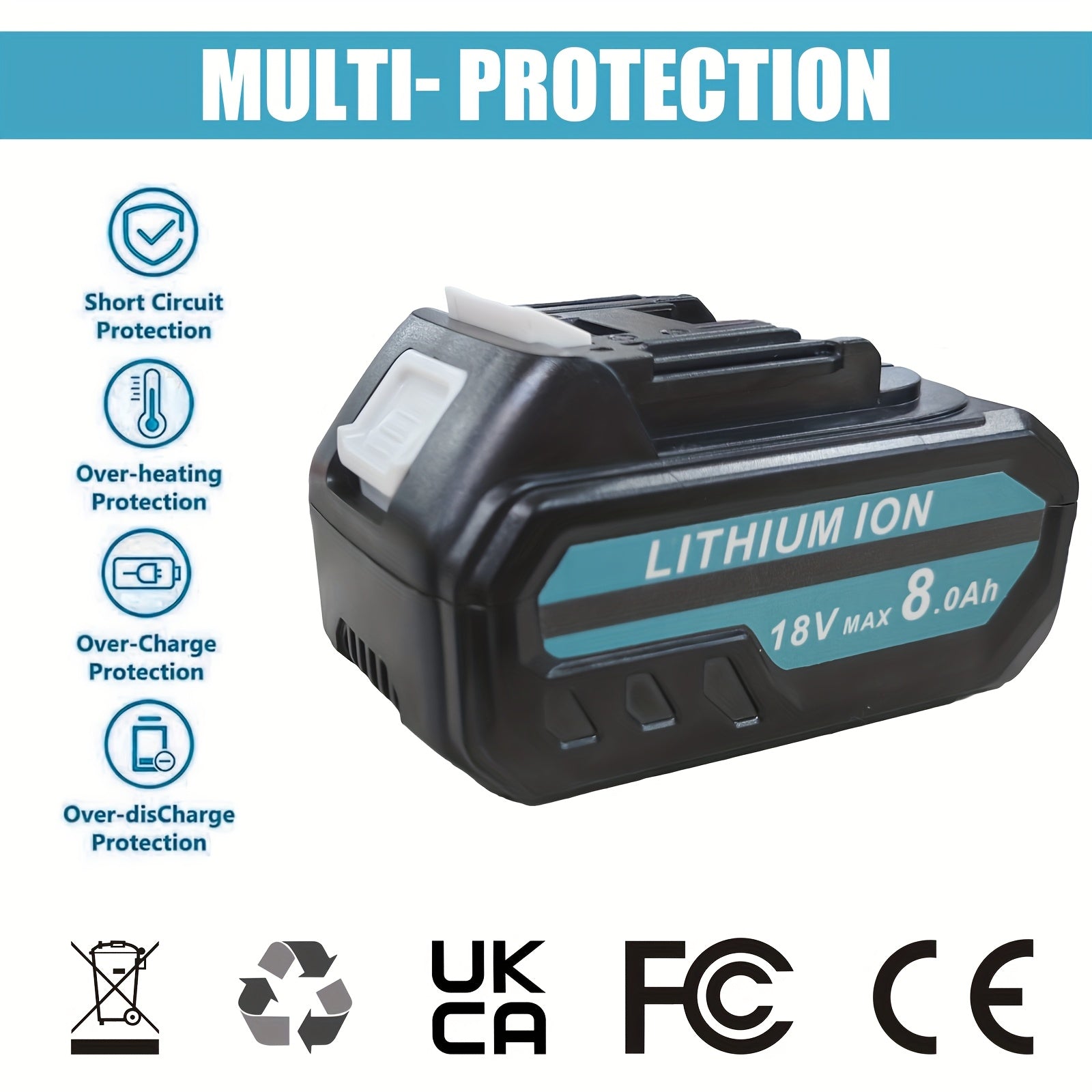 Elektrowerkzeug-Ersatzakku, 2 X 18 für Werkstatt und Heimwerken – Detailansicht 6