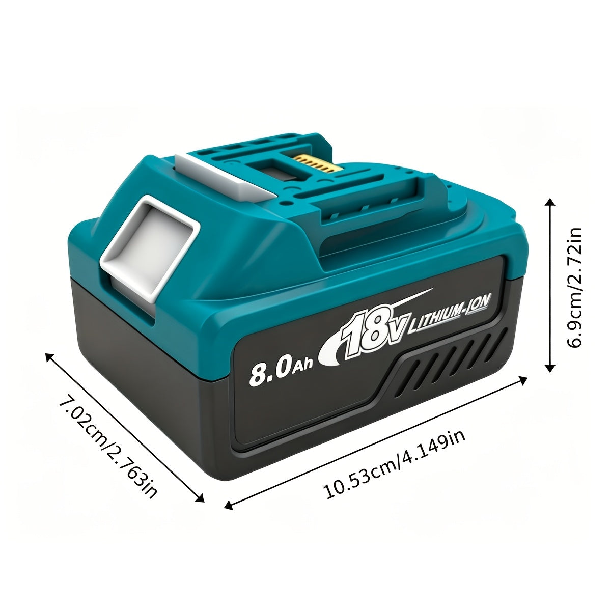 Elektrowerkzeug-Ersatzakku, 8000mAh für Akku-Werkzeuge und Makita 18V Akku-Ersatzakku BL1860 BL1850B – Detailansicht 3