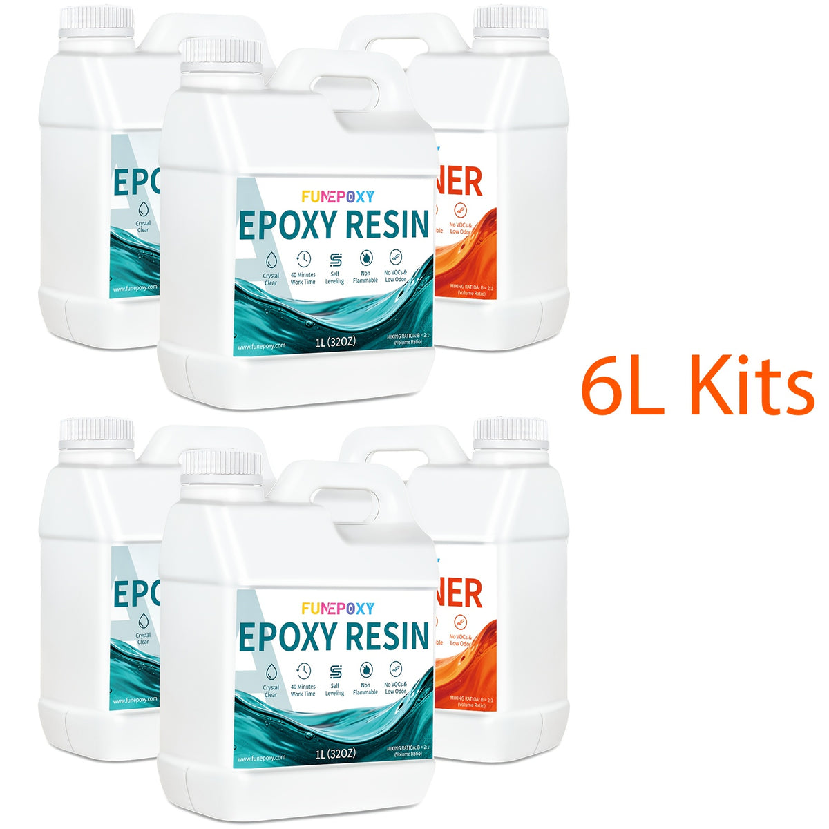 Epoxidharz-Set, 12L Kits (8L A + 6L B) für Schmuckherstellung und Alltag – Detailansicht 9