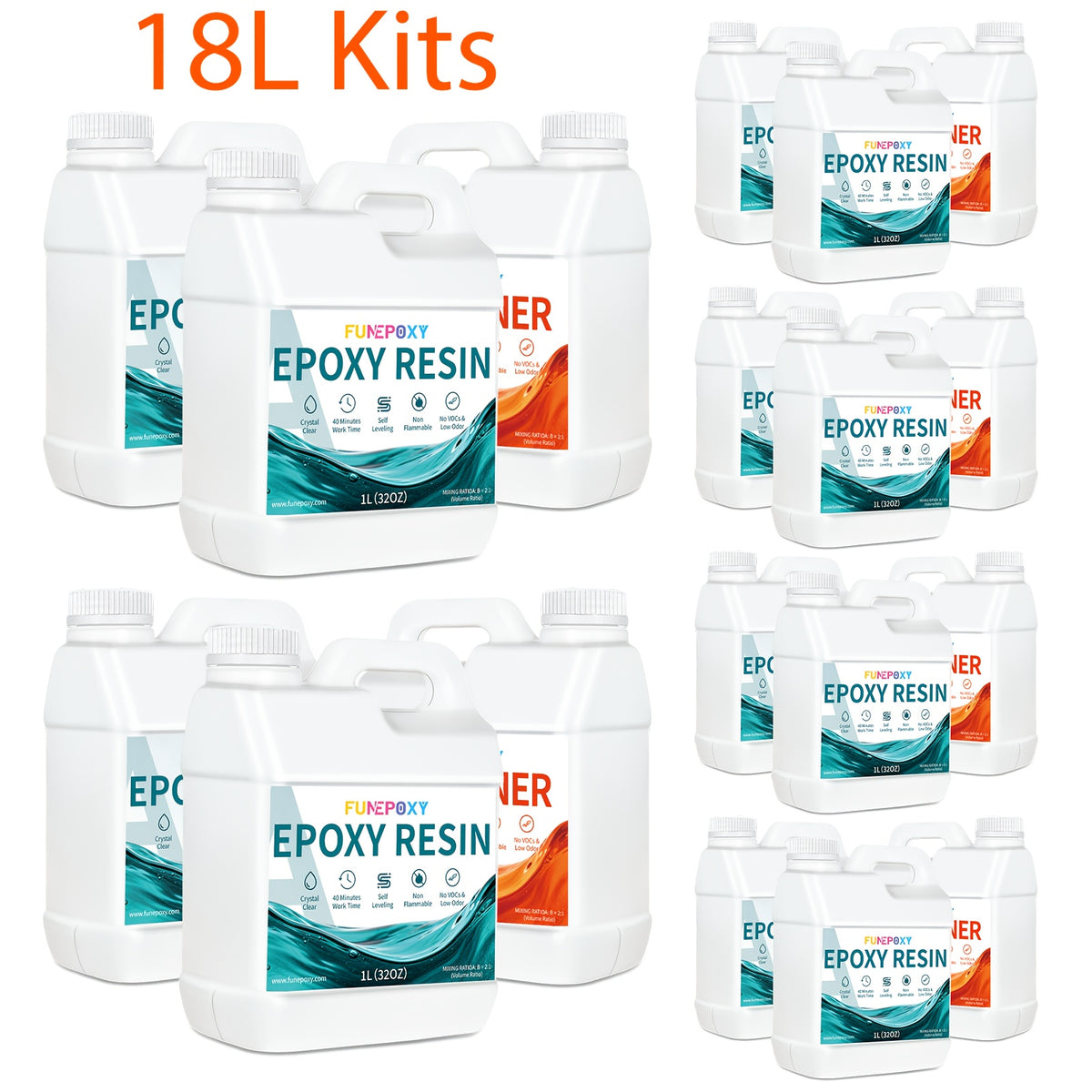 Epoxidharz-Set, 12L Kits (8L A + 6L B) für Schmuckherstellung und Alltag – Detailansicht 10