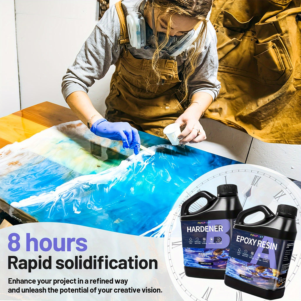 Epoxidharz-Set, 500ml für Fluss-Tischplatten und Alltag – Detailansicht 6