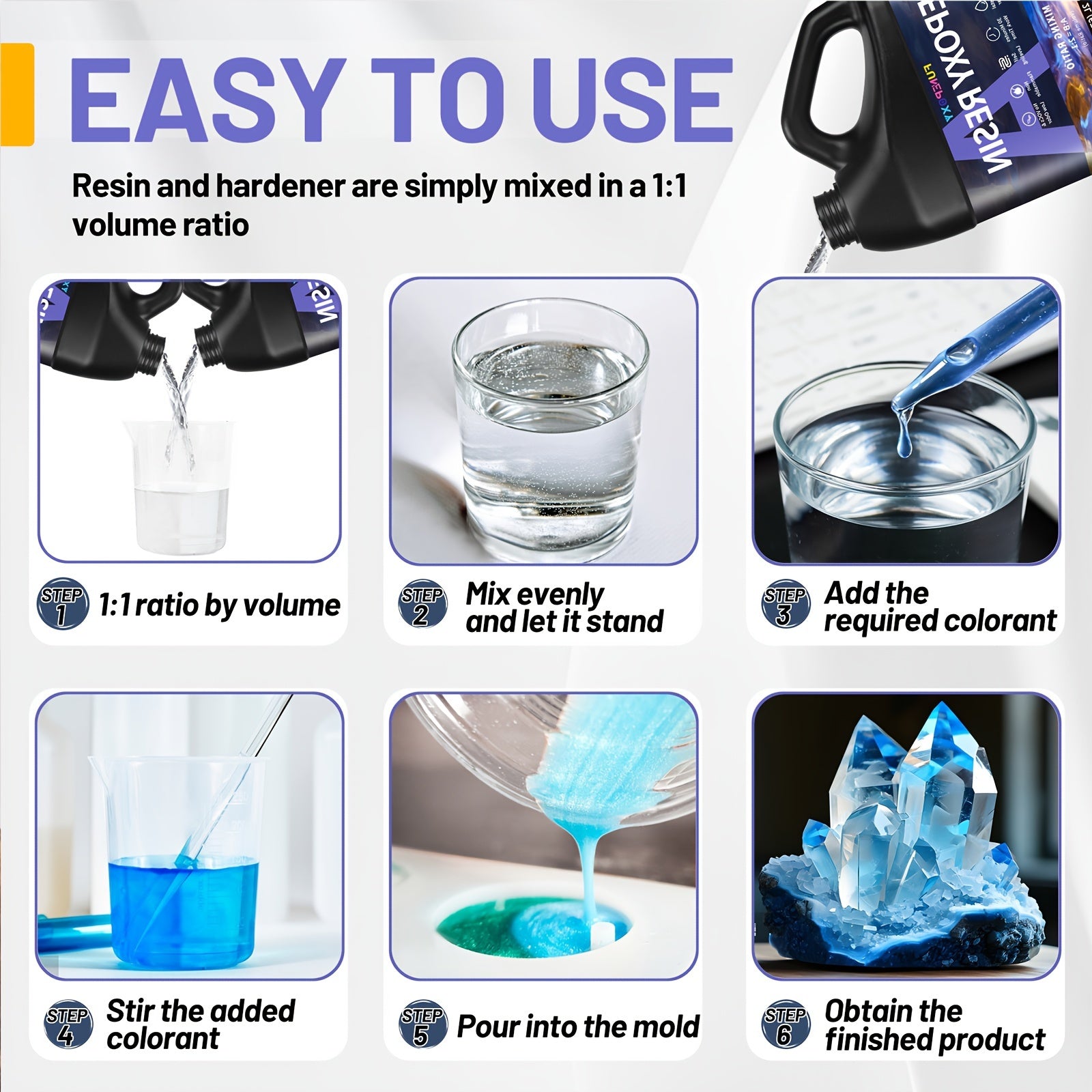 Epoxidharz-Set, 500ml für Fluss-Tischplatten und Alltag – Detailansicht 11