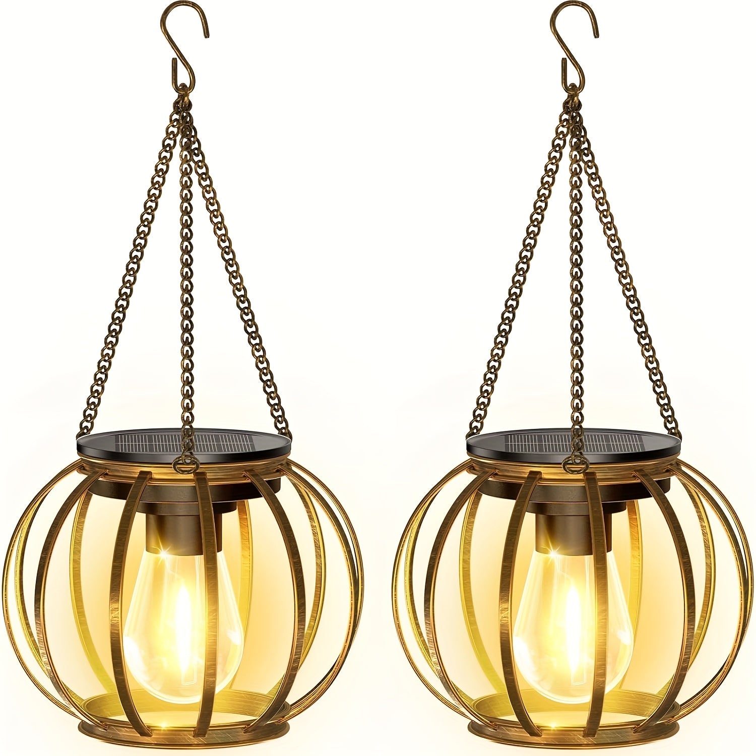 er Pack Bronze Metall Solarleuchten, LED-Beleuchtung für Garten und Terrasse – Hauptansicht