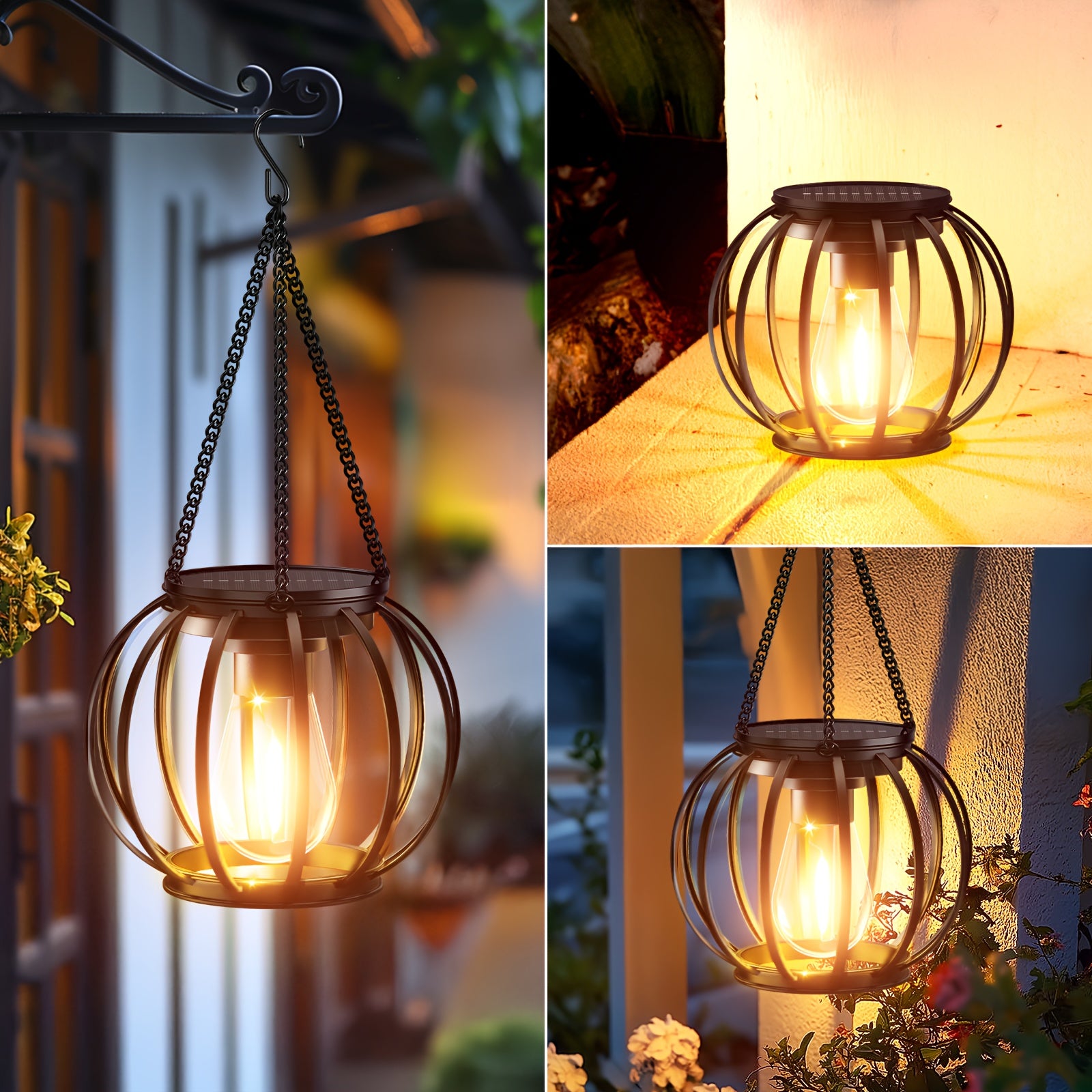 er Pack Bronze Metall Solarleuchten, LED-Beleuchtung für Garten und Terrasse – Detailansicht 4