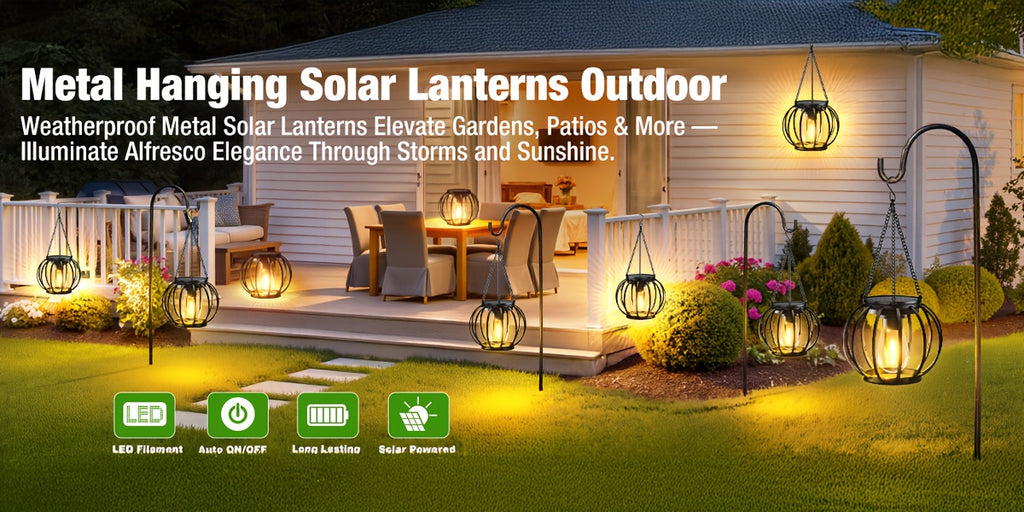 er Pack Bronze Metall Solarleuchten, LED-Beleuchtung für Garten und Terrasse – Detailansicht 7