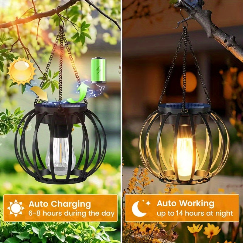 er Pack Metall Solar Außenleuchten, LED-Beleuchtung für Garten und Terrasse – Detailansicht 2