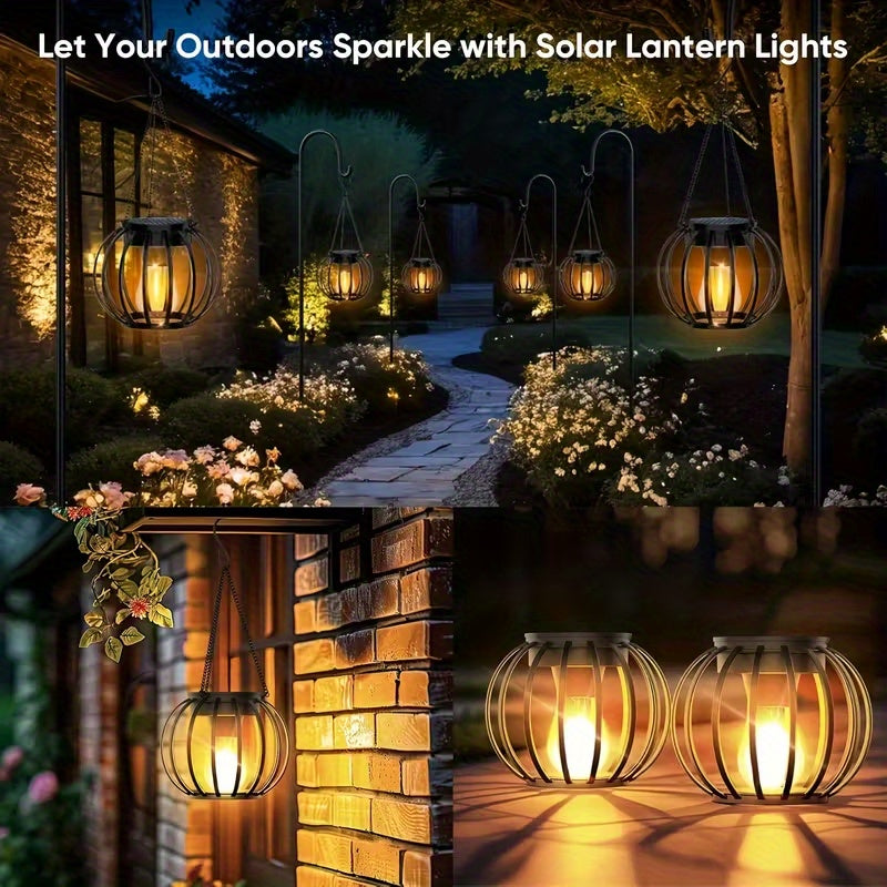 er Pack Metall Solar Außenleuchten, LED-Beleuchtung für Garten und Terrasse – Detailansicht 8