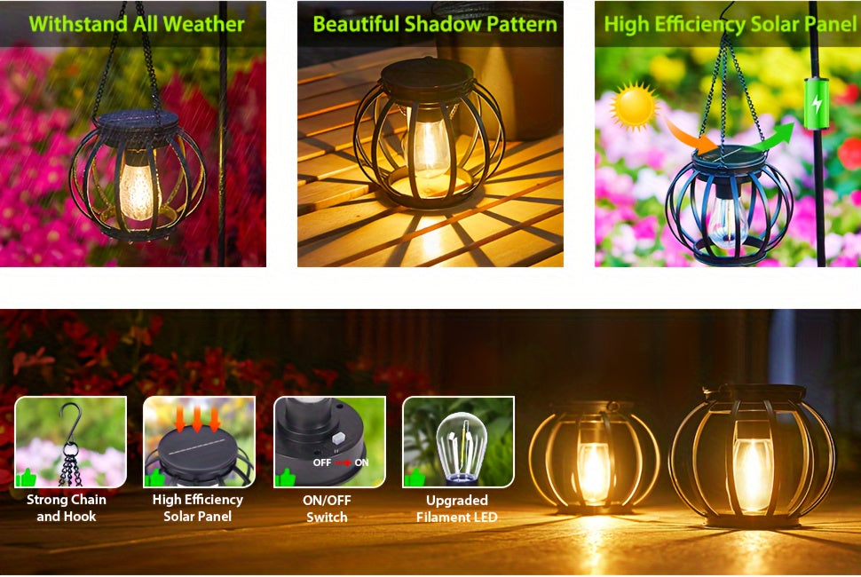 er Pack Metall Solar Außenleuchten, LED-Beleuchtung für Garten und Terrasse – Detailansicht 10
