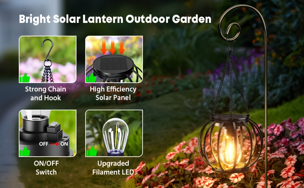 er Pack Metall Solar Außenleuchten, LED-Beleuchtung für Garten und Terrasse – Detailansicht 11