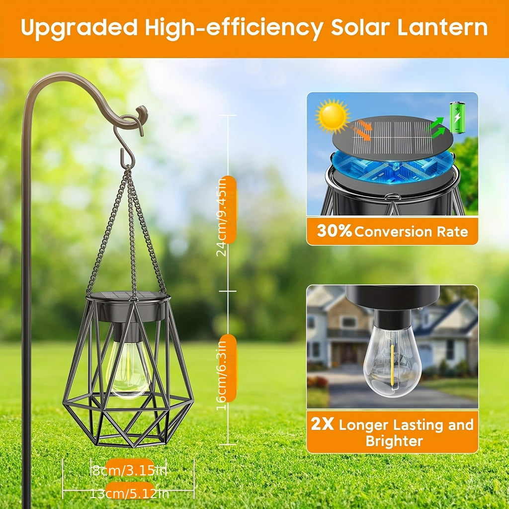 er Pack Solar Laterne, Metall für Garten und Terrasse – Detailansicht 4