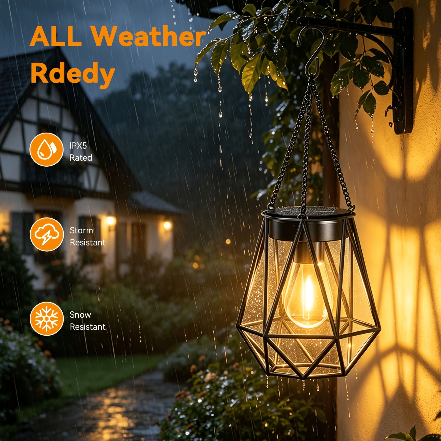 er Pack Solar Laterne, Metall für Garten und Terrasse – Detailansicht 6