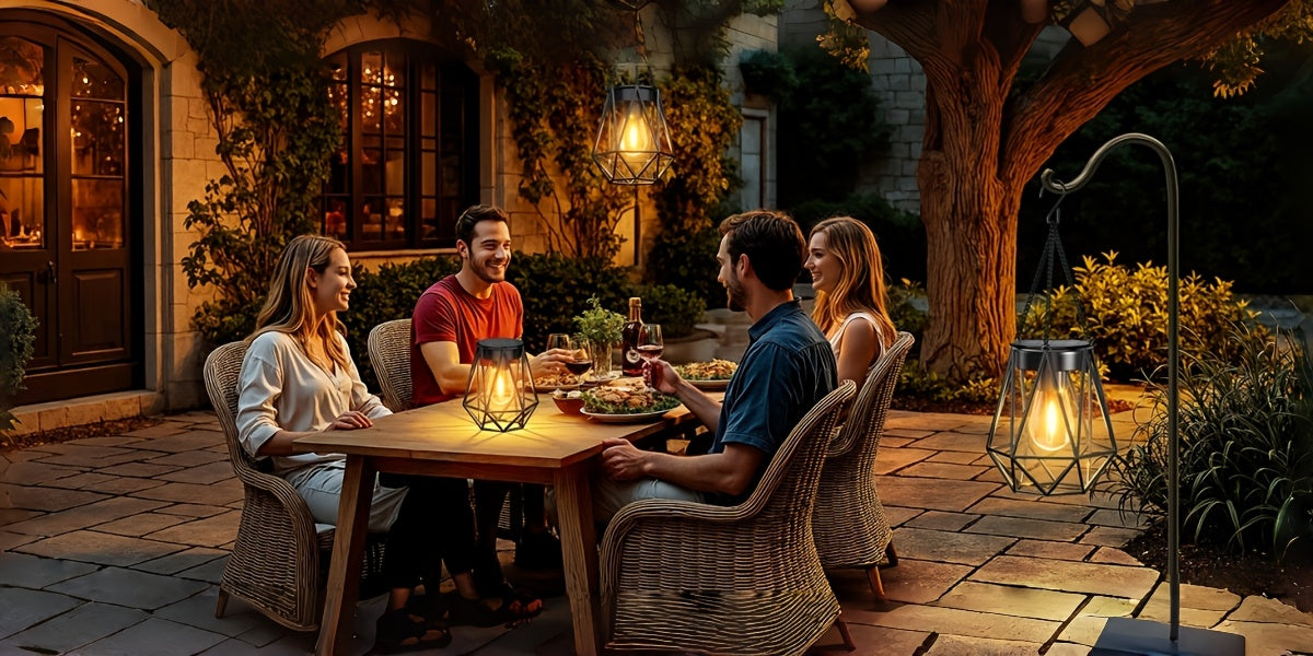 er Pack Solar Laterne, Metall für Garten und Terrasse – Detailansicht 10