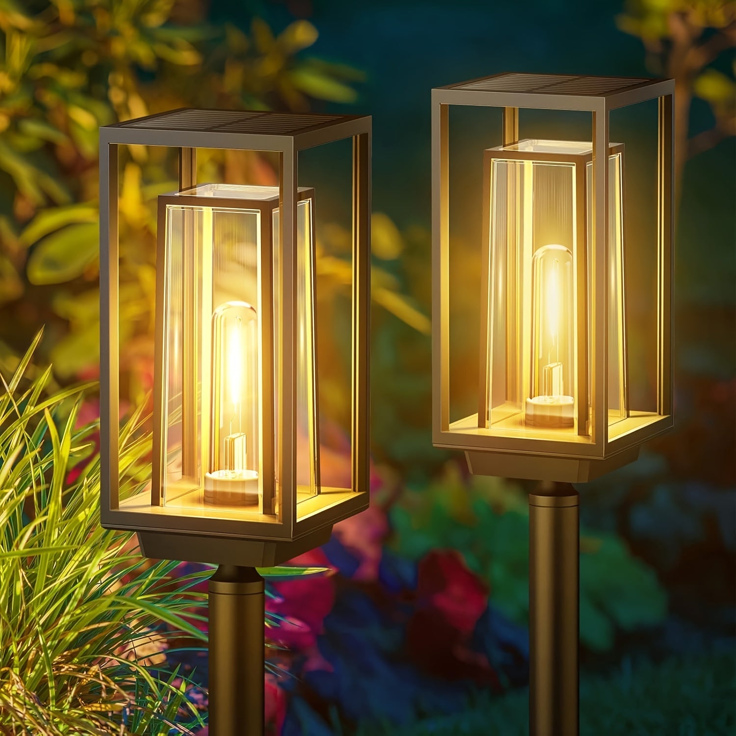 er Pack Solarleuchten, 2er Pack für Garten und Terrasse – Detailansicht 3