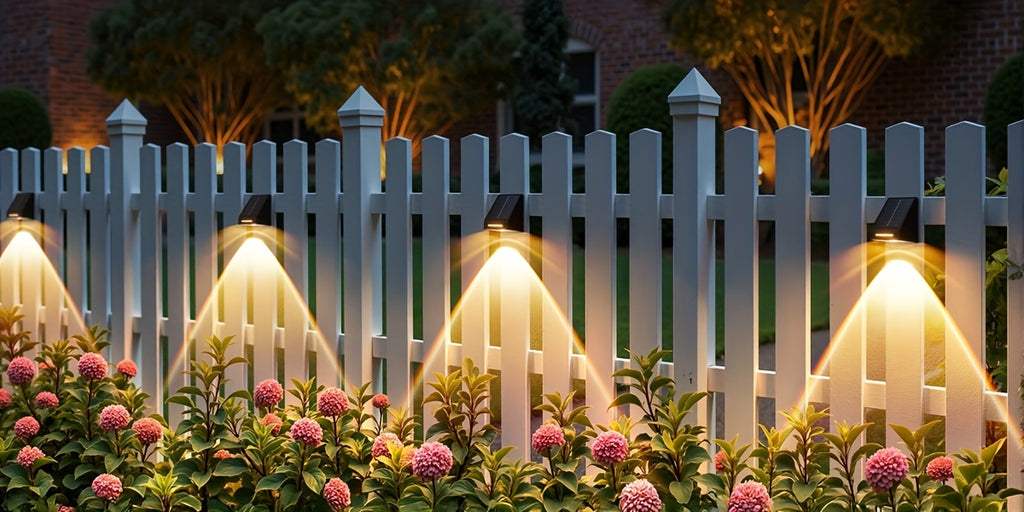 er Pack Solarzaun-Außenleuchten, 4er Pack für Garten und Terrasse – Hauptansicht