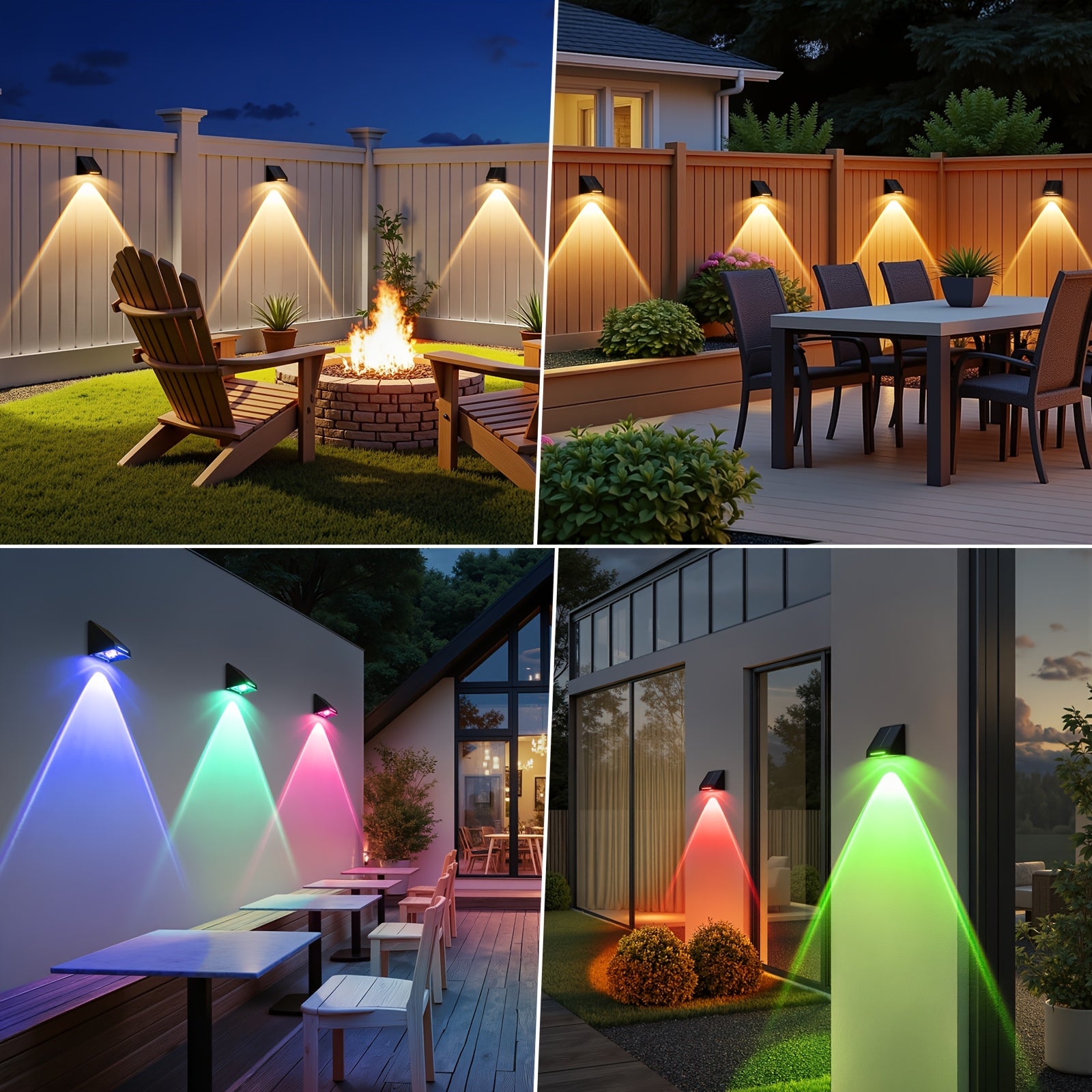 er Pack Solarzaun-Außenleuchten, 4er Pack für Garten und Terrasse – Detailansicht 7