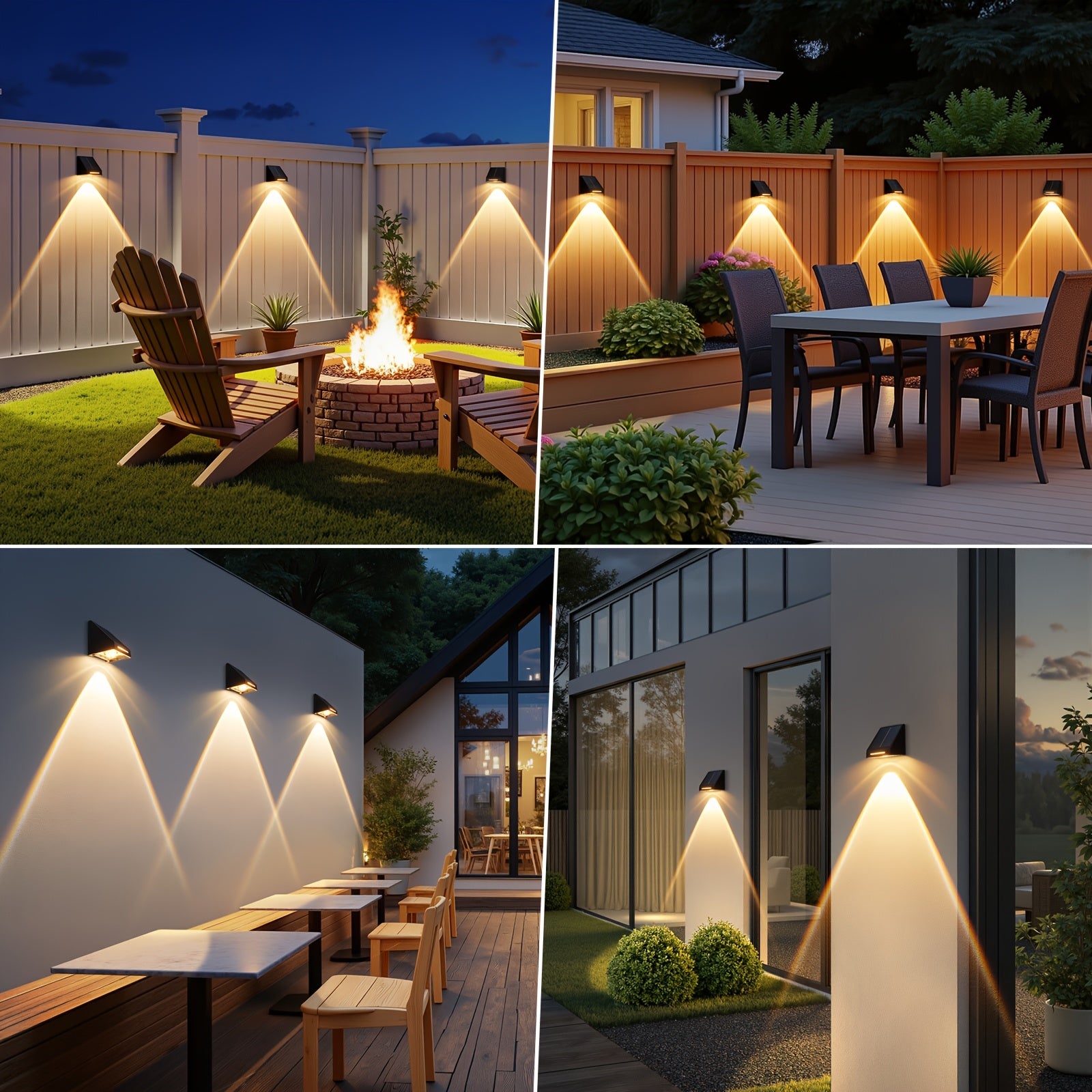 er Pack Solarzaun-Außenleuchten, 4er Pack für Garten und Terrasse – Detailansicht 8