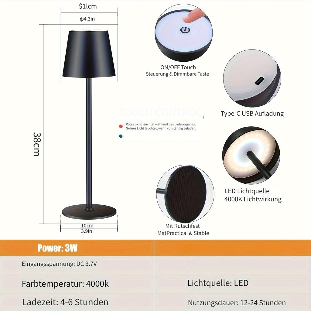 er-Packung Kabellose Tischlampen, LED-Beleuchtung für Alltag und Zuhause – Detailansicht 2