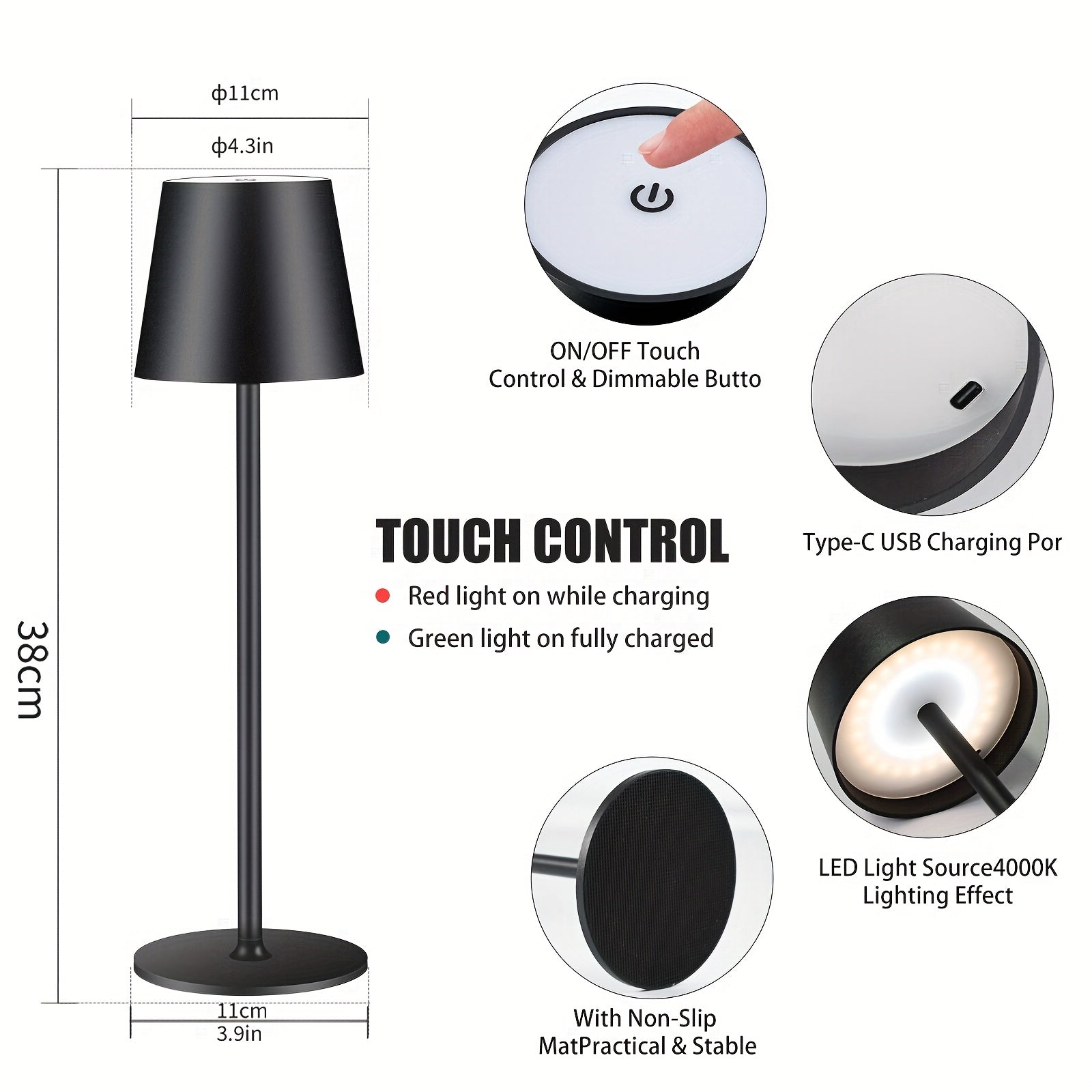 er-Packung Kabellose Tischlampen, LED-Beleuchtung für Alltag und Zuhause – Detailansicht 19